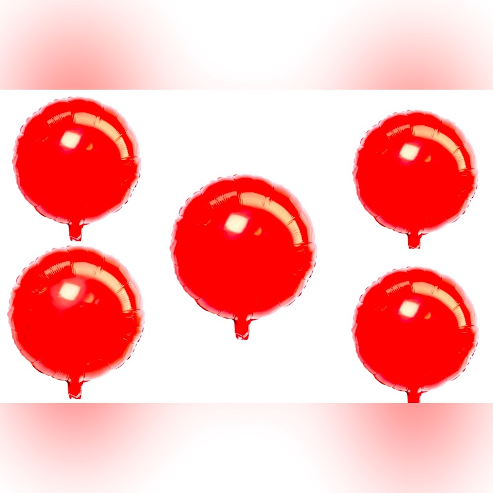 Red Round Foil 18", Uninflated Balloon 5ct